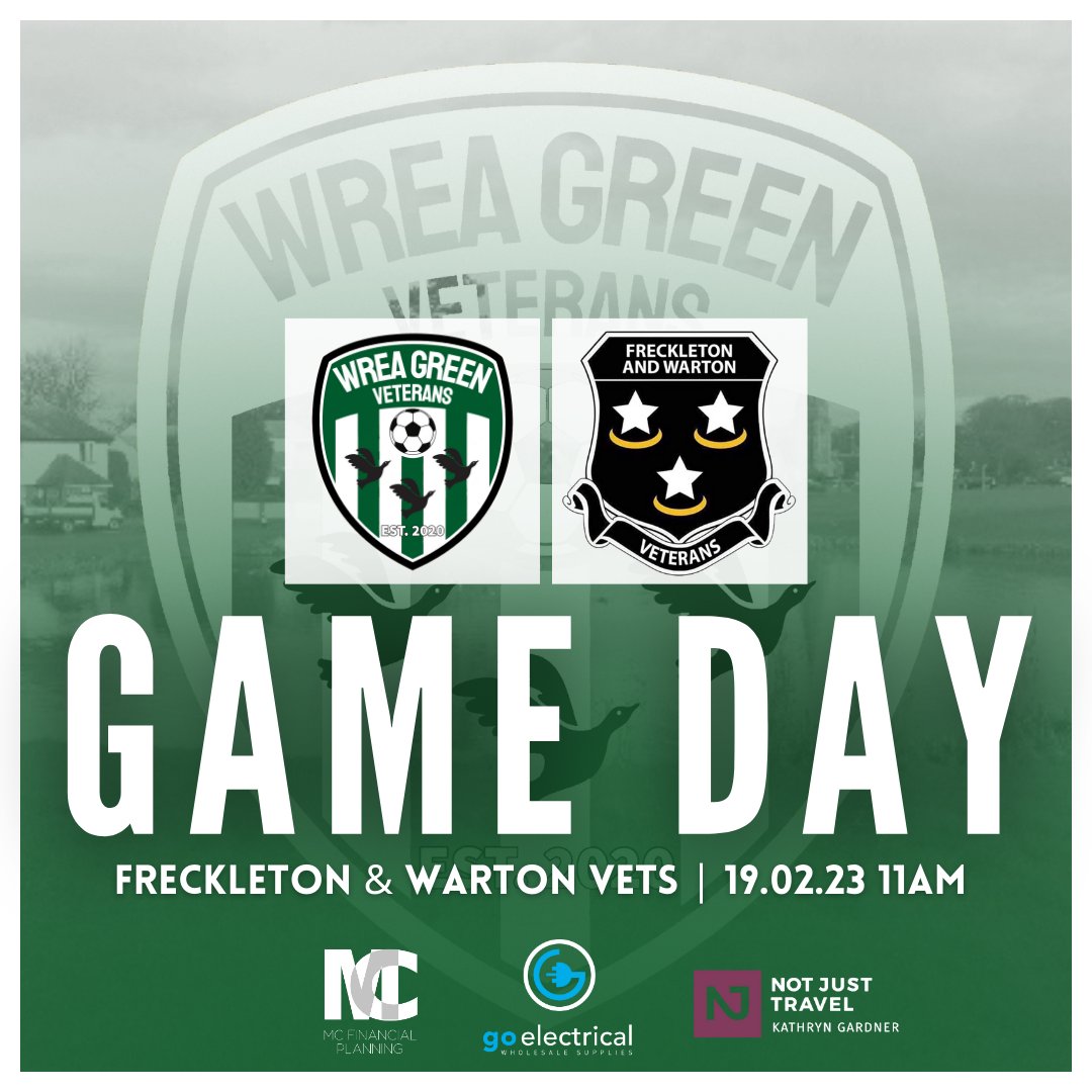 𝙂𝘼𝙈𝙀 𝘿𝘼𝙔

We are back at it again today as we travel down the road to Freck to take on <a href="/FreckVets/">Freckleton & Warton Vets</a>. Always a good game between the two sides so definitely worth a trip down to Bush Lane to watch! 

#VERDE #QuackQuackQuack