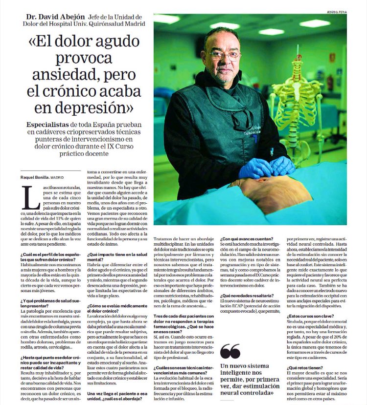 javigalvarez's tweet photo. “El #dolor agudo provoca ansiedad, pero el crónico acaba en depresión” @DrAbejon en @larazon_es https://t.co/B95rK9U4U5
