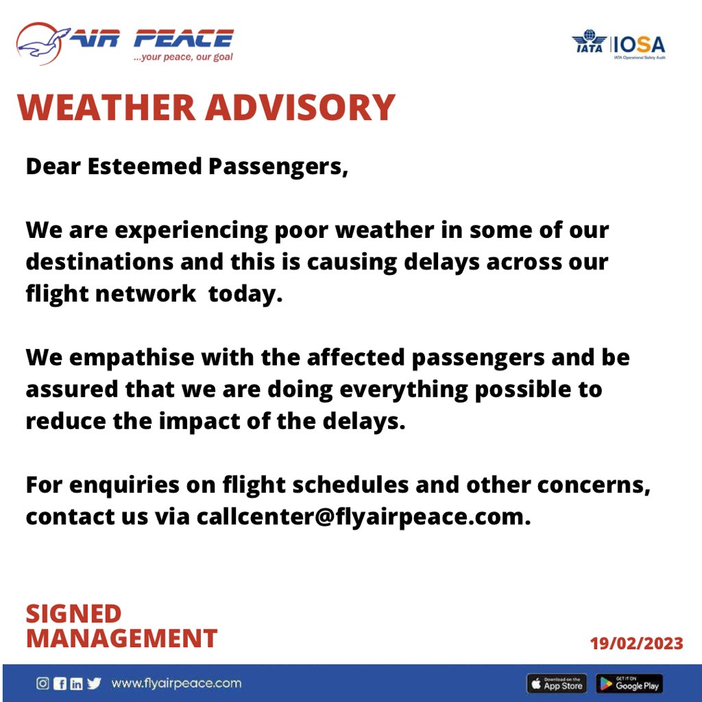 Air Peace tweet media
