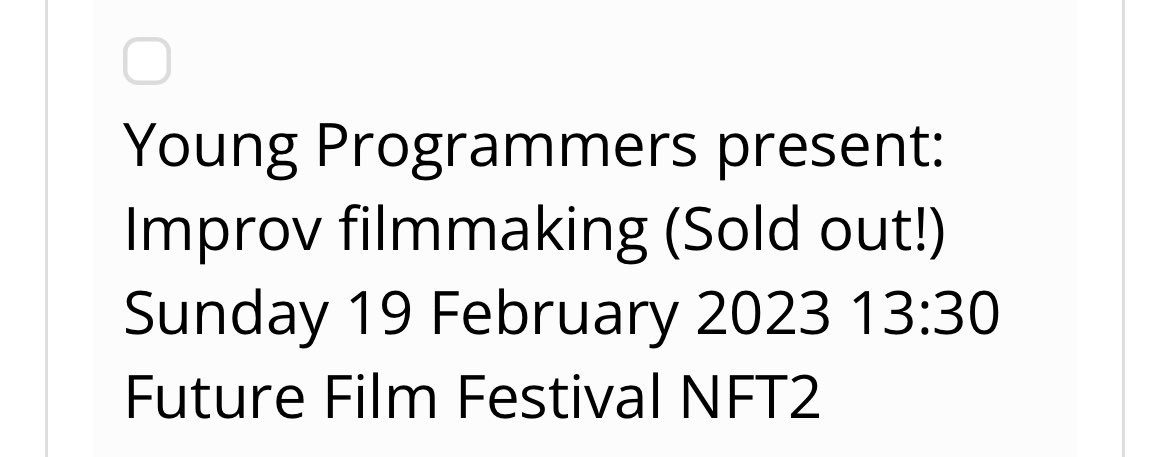 Absolutely thrilled to see that the event I’ve curated at the BFI Southbank this afternoon as part of the #BFIFutureFilmFestival is SOLD OUT!! 

Can’t wait to see what promises to be a great event at the Southbank this afternoon!

whatson.bfi.org.uk/FutureFilmFest…