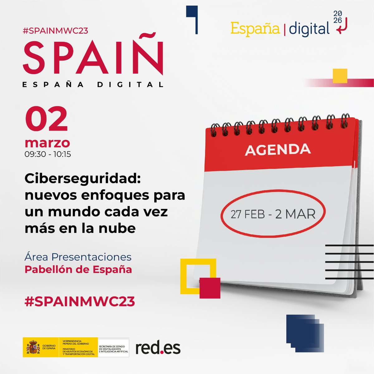 Red.es (@redpuntoes) on Twitter photo 🗓️¡El 2 de marzo descubre los nuevos enfoques de la ciberseguridad en el Pabellón de España de #MWC23!
👉<a href="/WSG127/">Wise Security</a>, <a href="/opennac/">OpenNAC Enterprise by Cipherbit - Grupo Oesía</a>, <a href="/rubricae_es/">Rubricae</a> y <a href="/mobbeel/">Mobbeel</a> te acercan las claves para garantizar la seguridad de tu empresa.
spain-mwc.gob.es/agenda/2-marzo…
🙌¡Te esperamos en #SpainMWC23! 🗓️¡El 2 de marzo descubre los nuevos enfoques de la ciberseguridad en el Pabellón de España de #MWC23!
👉<a href="/WSG127/">Wise Security</a>, <a href="/opennac/">OpenNAC Enterprise by Cipherbit - Grupo Oesía</a>, <a href="/rubricae_es/">Rubricae</a> y <a href="/mobbeel/">Mobbeel</a> te acercan las claves para garantizar la seguridad de tu empresa.
spain-mwc.gob.es/agenda/2-marzo…
🙌¡Te esperamos en #SpainMWC23!