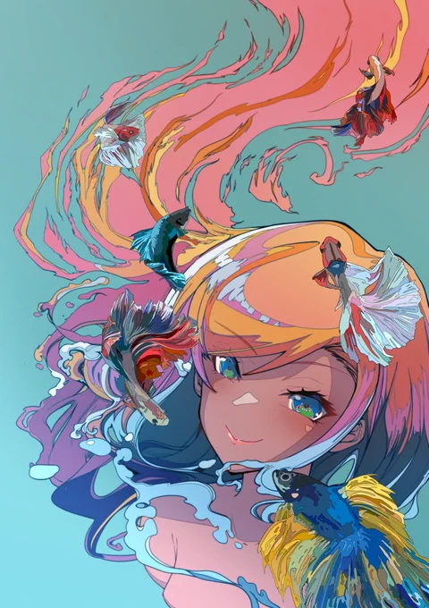 文字なし版です。盟華社長の華やかさを表現しました。結構難産な絵だったので見て欲しいっす。#アリスギアお絵かき #萬場盟華 