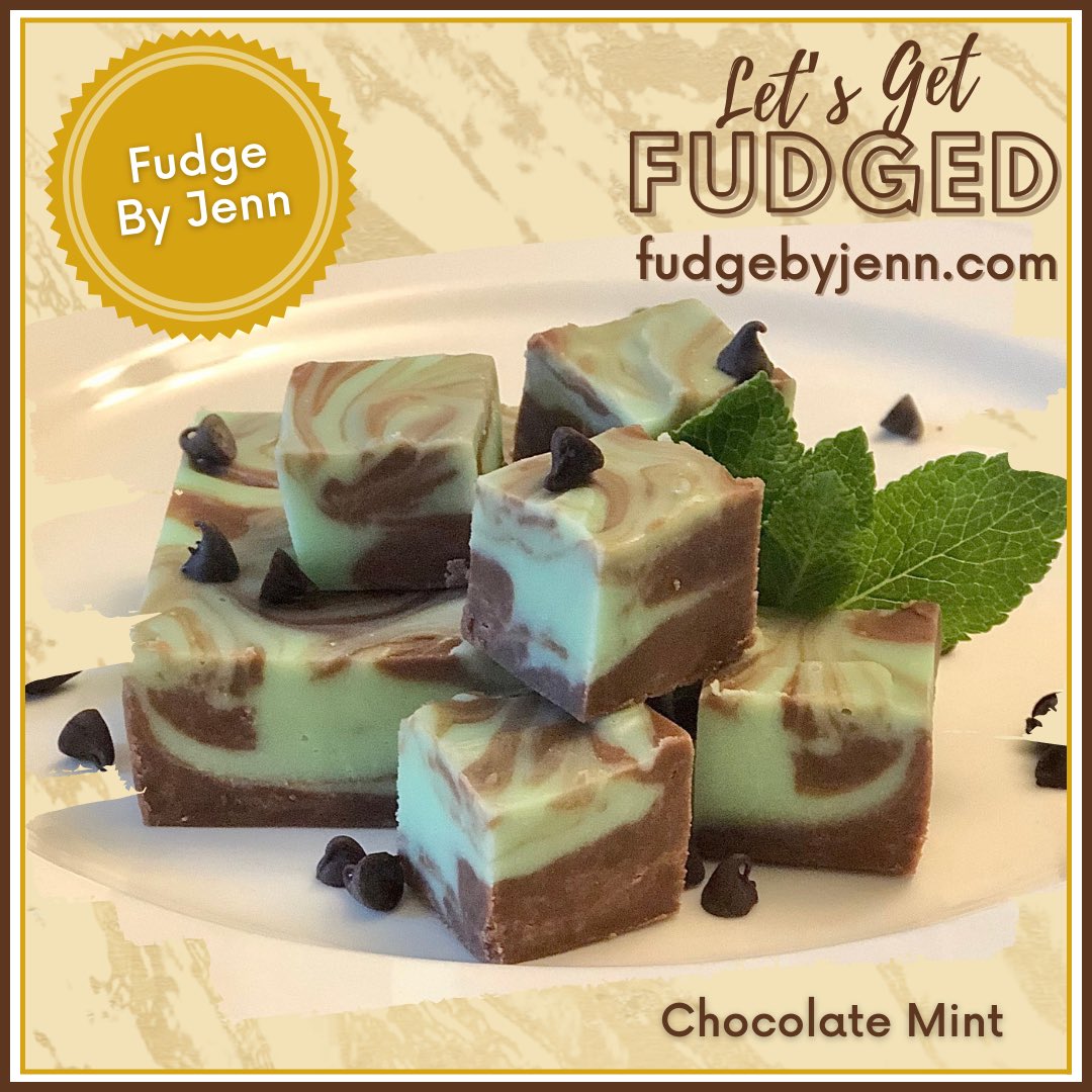 fudge_by_jenn's tweet photo. Today is #ChocolateMintDay! These two #fudgebyjenn creations have very different vibes, but are both combos of the same #fudge flavors. #ChocolateMint is a staple around the holidays and #MintChocolateChip is during the summer ice cream series.
#chocolatefudge #cincinnati https://t.co/OFfAS46ise
