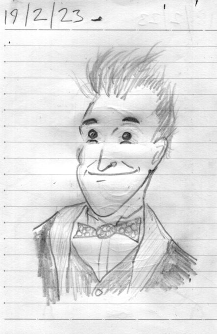 Pencil doodle of Stan Laurel