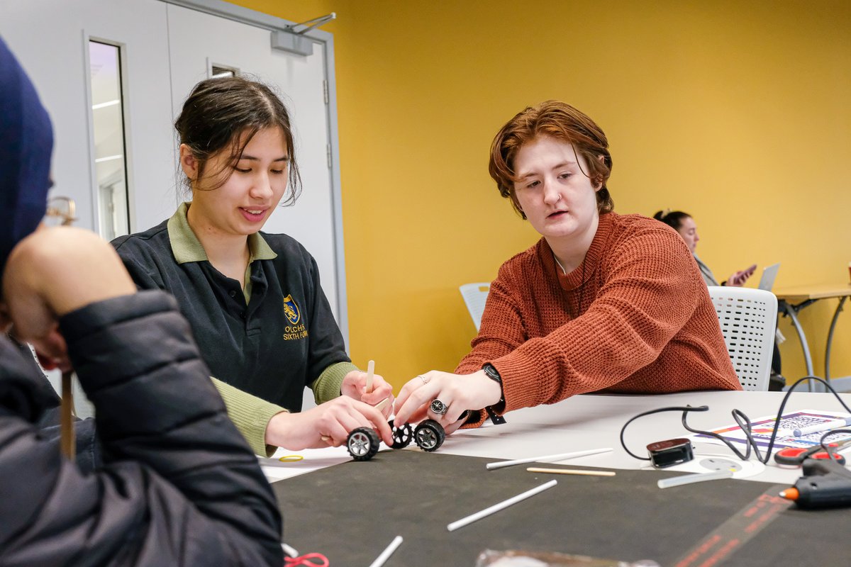 UWTSD's tweet photo. As part of #GirlsintoEngineering @olchfaschool girls were able to turn their studies into reality by creating functioning rubber band cars and putting them to the test to see how far they would travel. 📐🚗
 
#WideningAccess #StudentRecruitment #UWTSD https://t.co/55dtotKm76