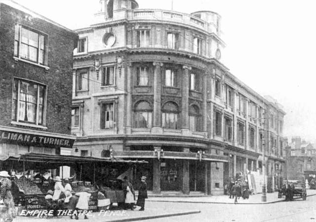 This was the Penge Empire.  The building near it has a familiar name, Liman &amp; Turner.  Its abbreviated sign was spotted by <a href="/antic/">Adam \[._.]/</a> before naming a former haberdashers on our High Street after it.  The eyesore still hasn't been opened years later.  Come on <a href="/antic/">Adam \[._.]/</a>, pl do something.