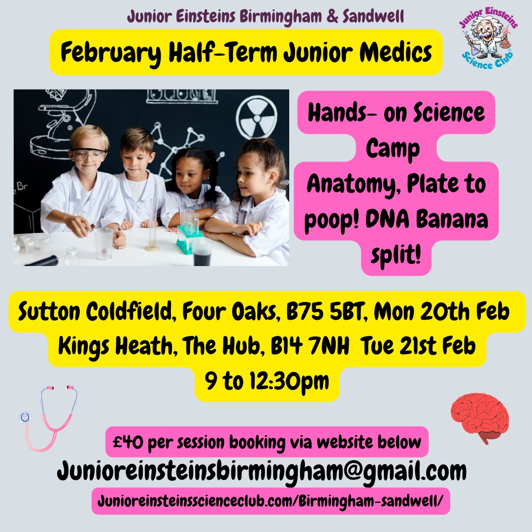 Half term fun in Birmingham!  Hands on Science camps.  #halfterm #stem #edchat #birmingham #kingsheath #bournville #brummiemummies #whatson4kids #fouroaks #bearwood #suttoncoldfield #scienceforkids