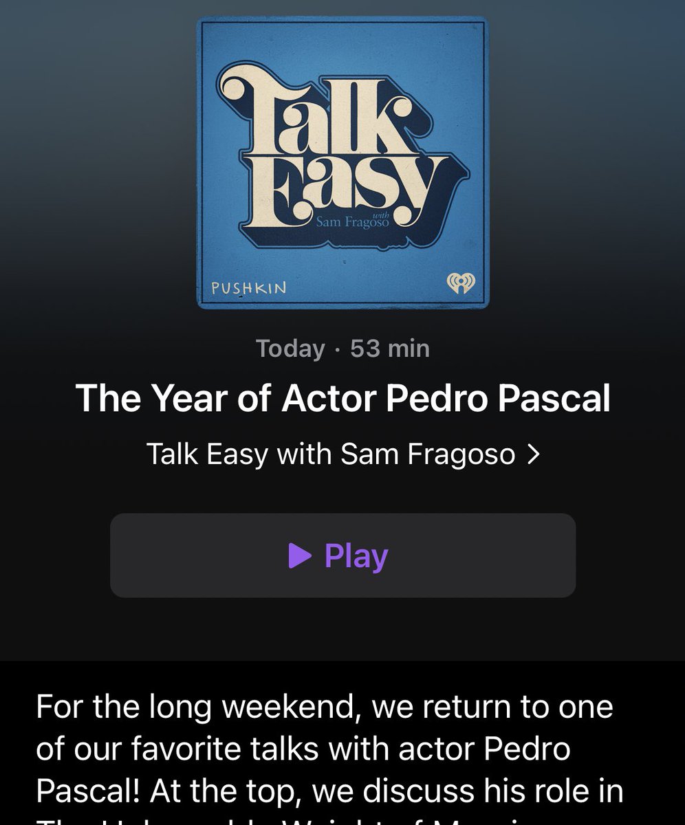 mothmandalorian's tweet photo. Talk Easy with Sam Fragoso re-releasing the Pedro episode this week fills me with so much joy this is such a good interview https://t.co/Zh0Pqdegtg