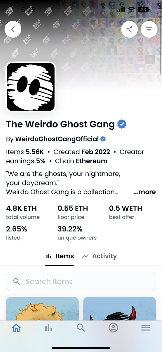 1. <a href="/WeirdoGhostGang/">Weirdo Ghost Gang</a> is the most undervalued project under 1 eth floor price. <a href="/ManesLAB/">ManesLAB</a> Team built this consistently over a year, and there are many exciting announcements coming right the way. （and no worry for blur bidding cuz I know holders are “diamond hands”) 
LFGhost!