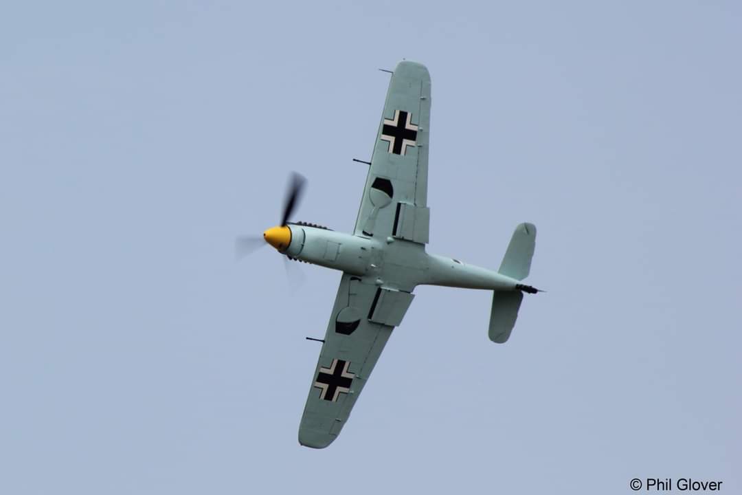 WarbirdLovers's tweet photo. Hispano Buchon appreciation post. The UK airshow circuit is much richer for having these aircraft available. Not just as a representative of the 109 at events, but as a fascinating type in its own right. #warbirdlovers #avgeeks #warbirds #me109 #hispano #buchon #airshows #ha1112 https://t.co/jVGBqosX41