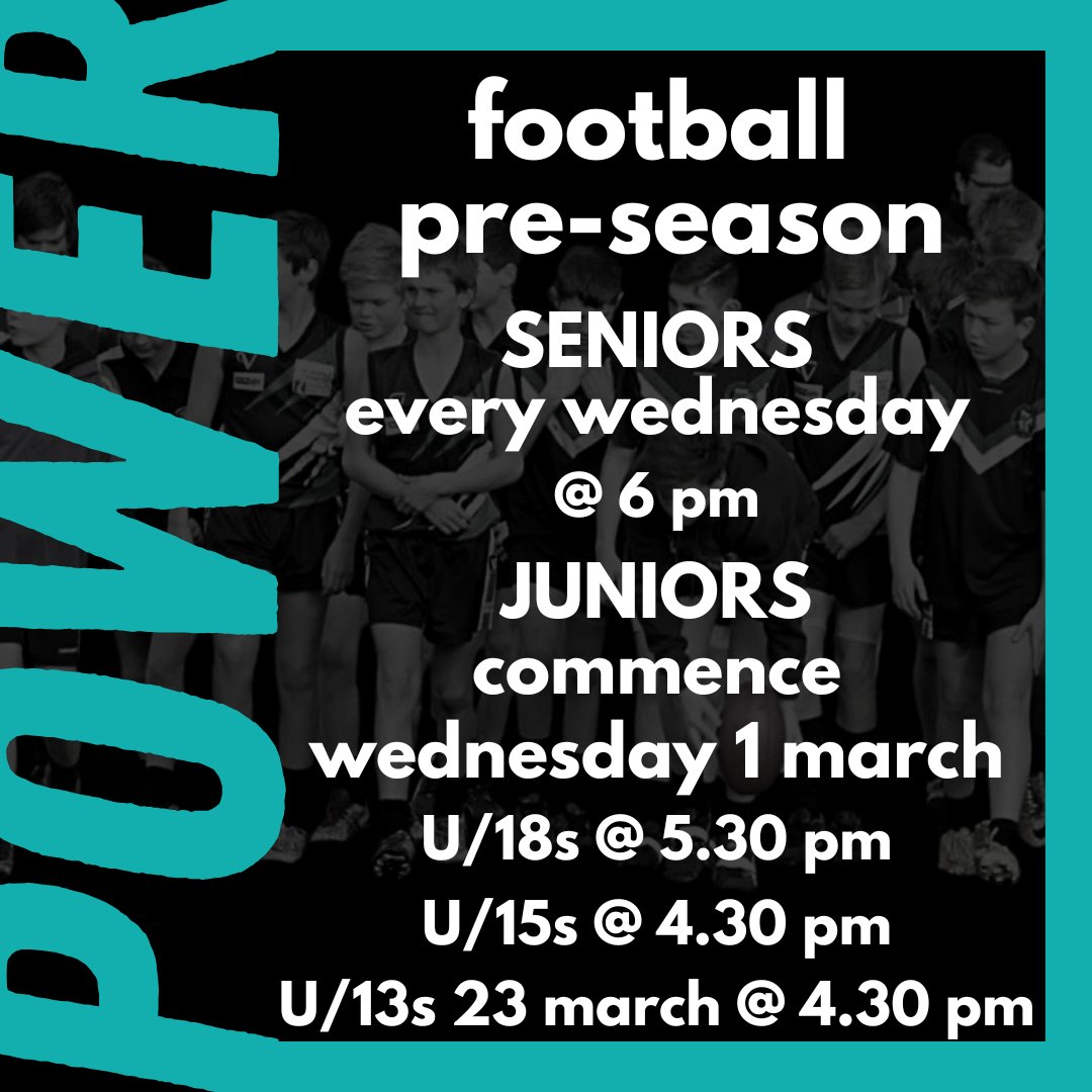 FOOTBALL PRE-SEASON 🏉⚡
Pre-season is underway for our footballers with seniors Wednesdays @ 6pm. Juniors welcome.
Apologies to Nick Bourke: 0458 553 894

𝗝𝘂𝗻𝗶𝗼𝗿𝘀 𝘀𝘁𝗮𝗿𝘁 𝗼𝗻 𝗪𝗲𝗱𝗻𝗲𝘀𝗱𝗮𝘆 𝟭 𝗠𝗮𝗿𝗰𝗵 𝘄𝗶𝘁𝗵 𝗨/𝟭𝟯𝘀 𝗼𝗻 𝗧𝗵𝘂𝗿𝘀𝗱𝗮𝘆 𝟮𝟯 𝗠𝗮𝗿𝗰𝗵.