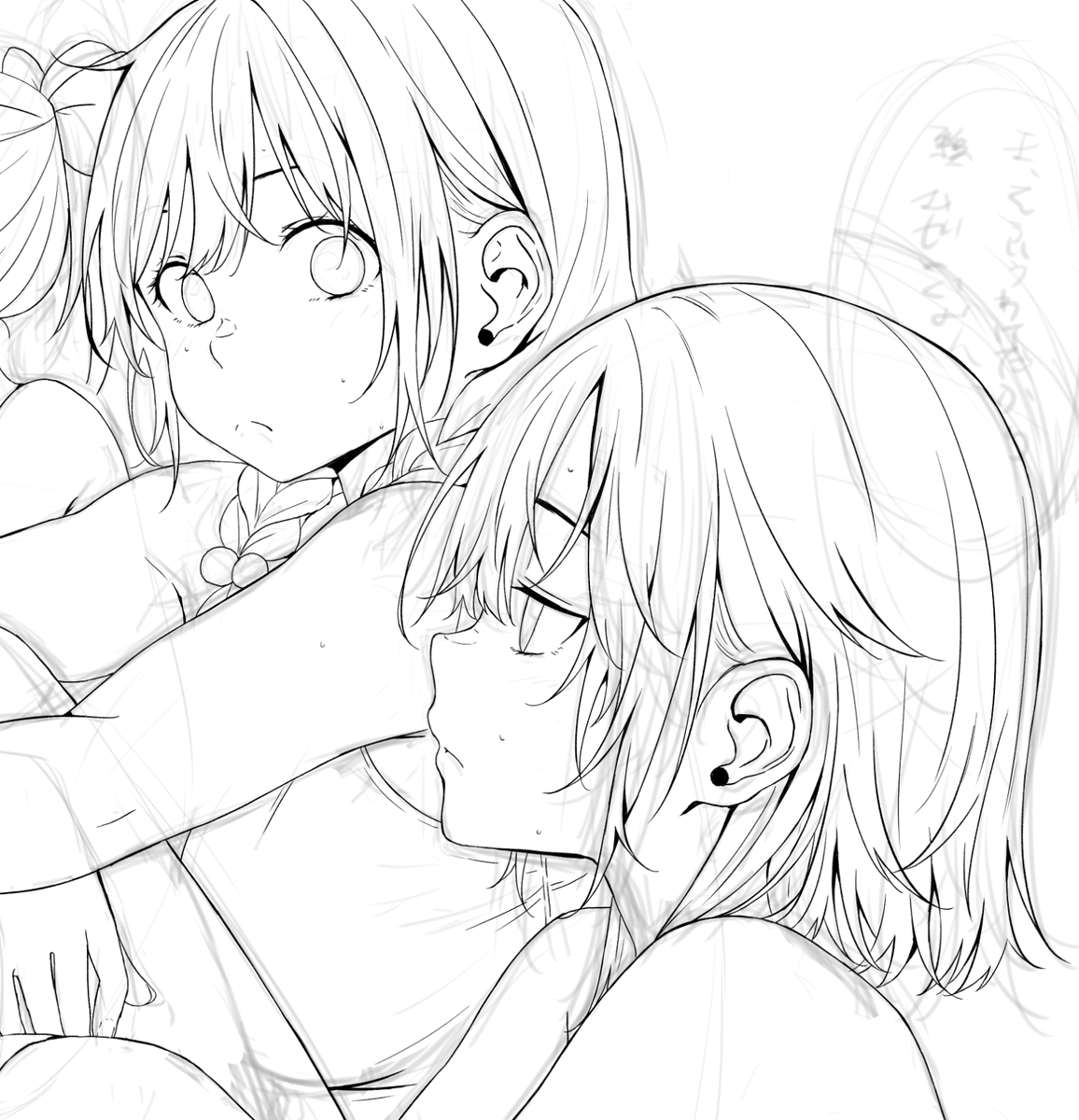 線画、終わった。。。線画はずーっと苦手。 