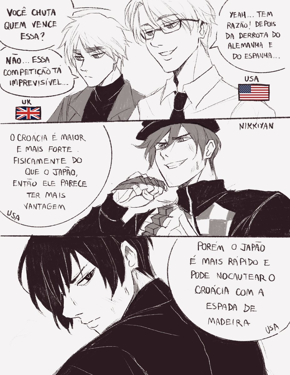 Só um AU onde a Copa 2022, em vez de futebol, é uma competição de luta e cada um pode escolher uma arma! 💁‍♀️ (PARTE 2/2) #hetalia 