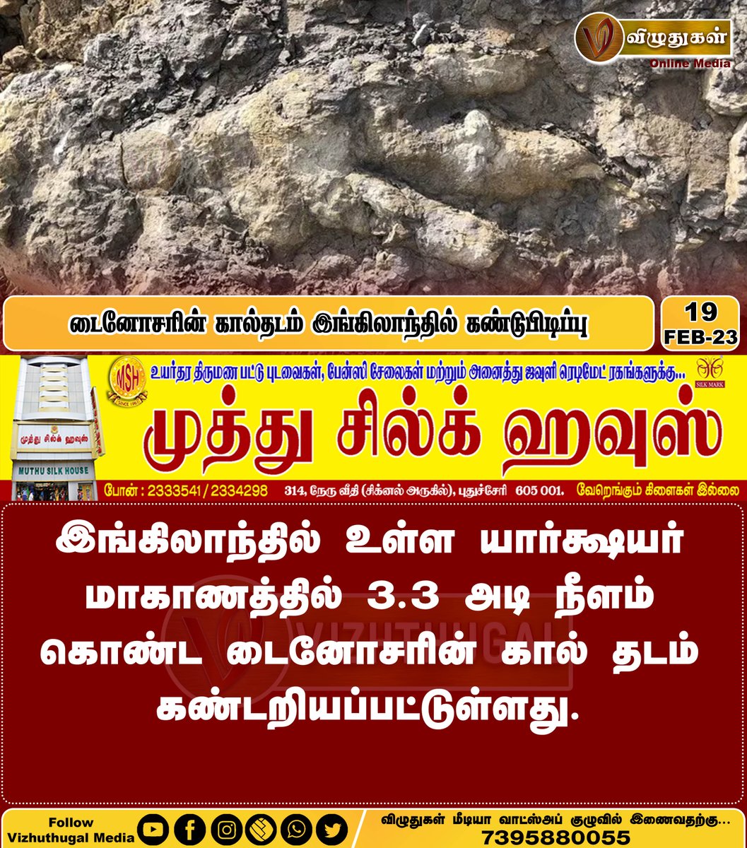 டைனோசரின் கால்தடம் இங்கிலாந்தில் கண்டுபிடிப்பு
#dinosour #excavationworks #englandnews #IntrestingNews #dinosourfootprints