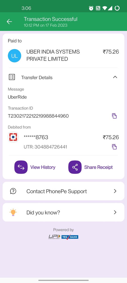 Arbindagnihotr1's tweet photo. @Uber_India can you help me with the issue of the payment not getting detected at ur end. After paying once for a ride the app asked for the payment again i did it again but it still asks for the payment. Pls solve this ASAP. https://t.co/H4GvPWnHid