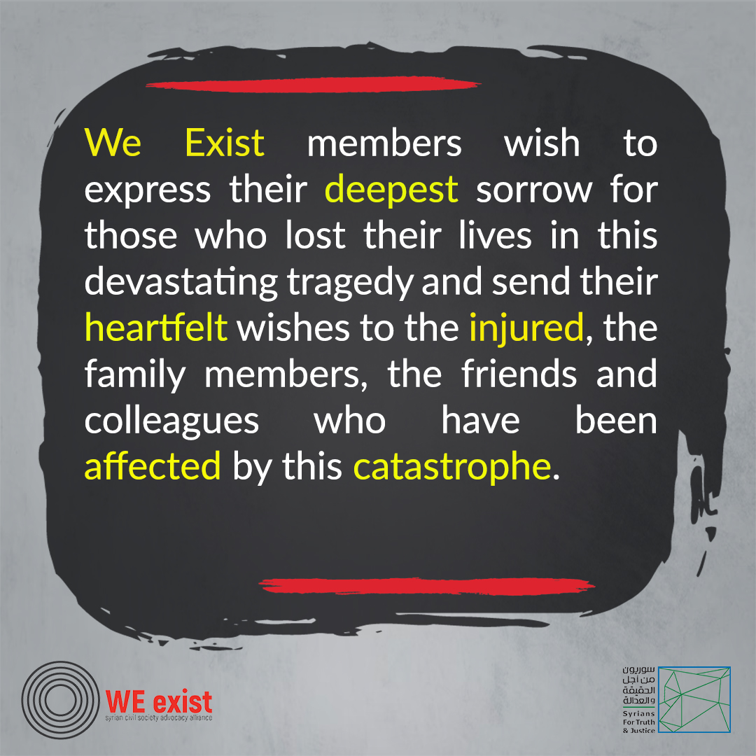 STJ_SYRIA_ENG's tweet photo. 🔹We urge the #International_Community to send search & rescue teams, and deliver aid to all affected areas across #Syria.
#We_exist https://t.co/OHGJOOdTaz