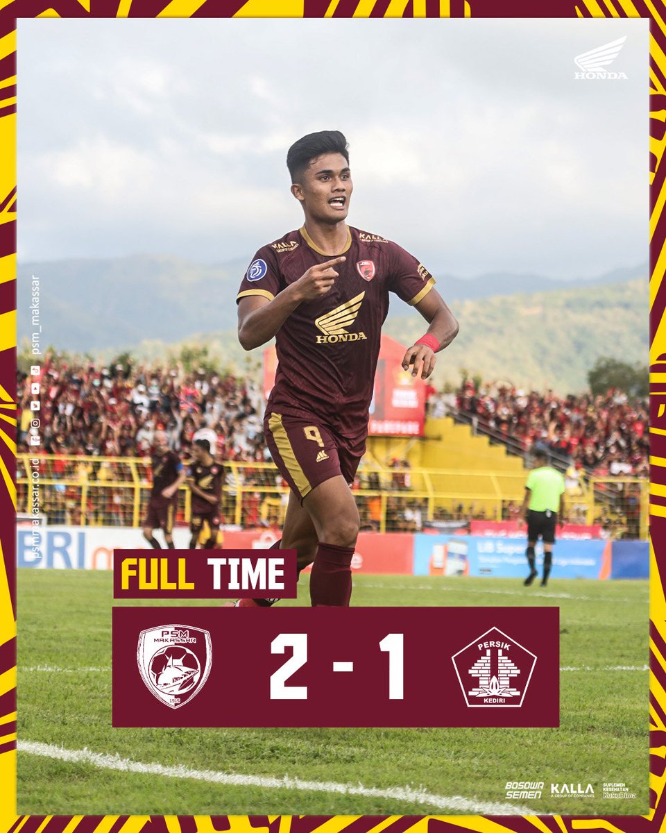 Gol Ramadhan Sananta hasil kerja sama dengan Yakob Sayuri pada menit ke 64 pastikan Pasukan Ramang jaga tahta pemimpin klasemen sementara.

Tarima kasih maraja atas dukungan ta' semua daeng, sappo 🙏

#EwakoPSM #PSMDAY #PSMvPersik #BRILiga1