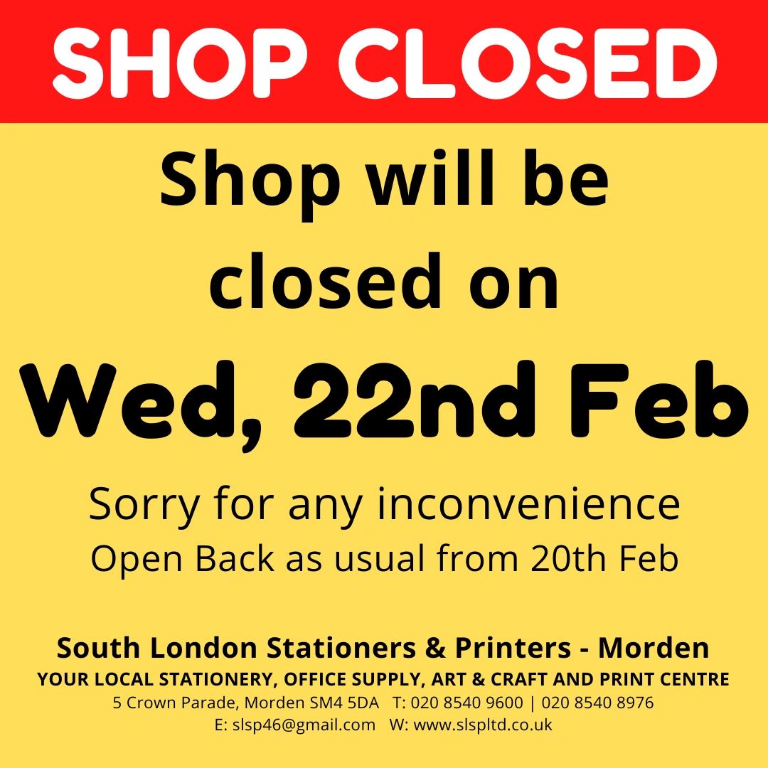 SouthLondonStat's tweet photo. #shopclosed #closed #localprinters #localstationeryshop #printing #localprinters #fineartprints #flyers #banners #posters #pictureprinting #pictureframing #morden #wimbledon #tootingbroadway #sutton #raynespark #surrey #merton https://t.co/FyC3NWo1mq