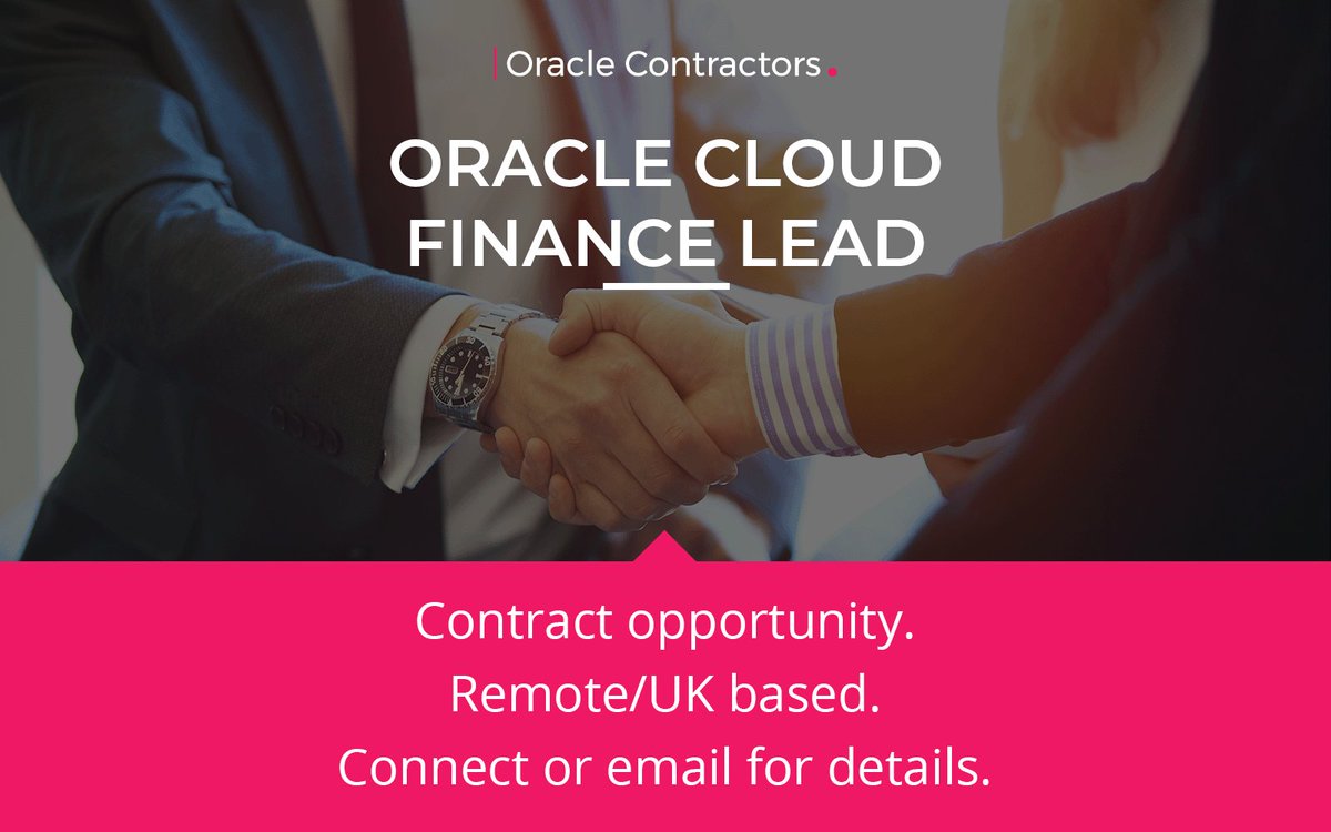 Oracle_Global's tweet image. CONTRACT OPPORTUNITY: Oracle Cloud Finance Lead
Rate: £550 per day
Location: #Remote #UK

For details, please contact Ruwaida Peerbocus on Ruwaida.Peerbocus@oralcecontractors.com
 
#OracleContractors #TechJobs @Oracle #Oracle #OracleJobs #OracleCloud #ERP #Support #Cloud