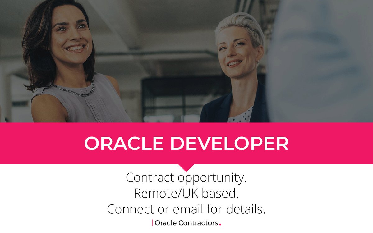 Oracle_Global's tweet image. CONTRACT OPPORTUNITY: Oracle Developer
Rate: £500 per day
Location: #Remote #UK

For details, please contact Ruwaida Peerbocus on Ruwaida.Peerbocus@oraclecontractors.com
 
#OracleContractors #TechJobs @Oracle #Oracle #OracleJobs #OracleCloud #EBS #Finance #HCM #Data #Cloud