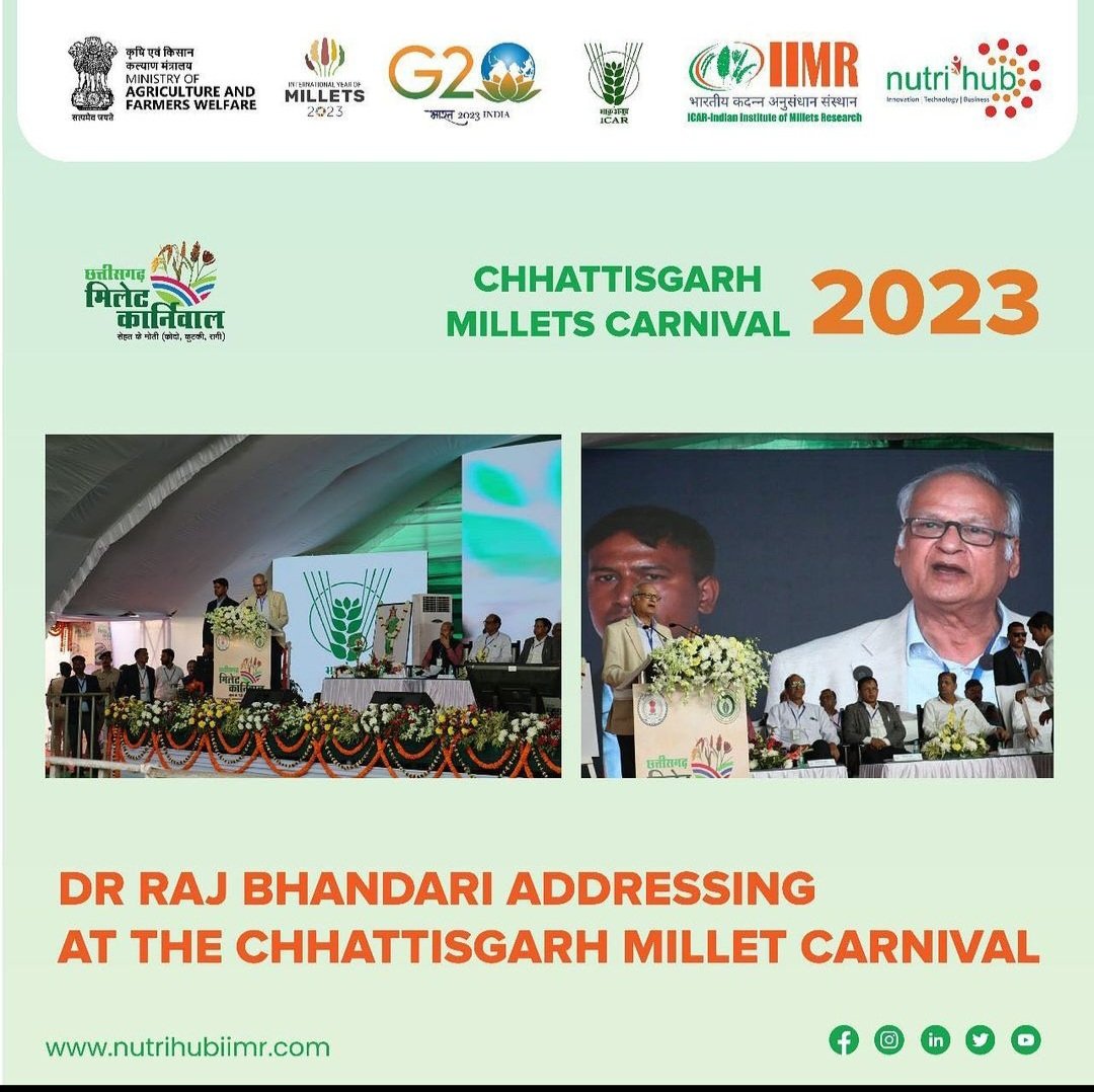 Chhattisgarh Millet Carnival 
#traditional #bharat #Bharat #india #food #foodie #foodlover #indianfood #india #regionalfood #millets #milletcarnival #YearofMillets #yearofmillet2023 #milletrecipes #ifca #ifcachefsofindia #chef #iimr #nutrihub #fssai