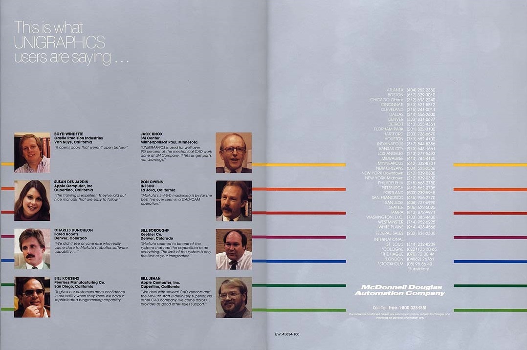 NxHistory's tweet image. UG &amp;amp; NX History (1983), February: McAuto starts shipping Version D4.0 of UNIGRAPHICS · The Unigraphics Difference Brochure
New functionality: GRIP NC · IGES · Support for @HP  Pen Plotters  · Analytic Surfaces · 3D Mass Properties
#nxhistory #unigraphics #todaymeetstomorrow