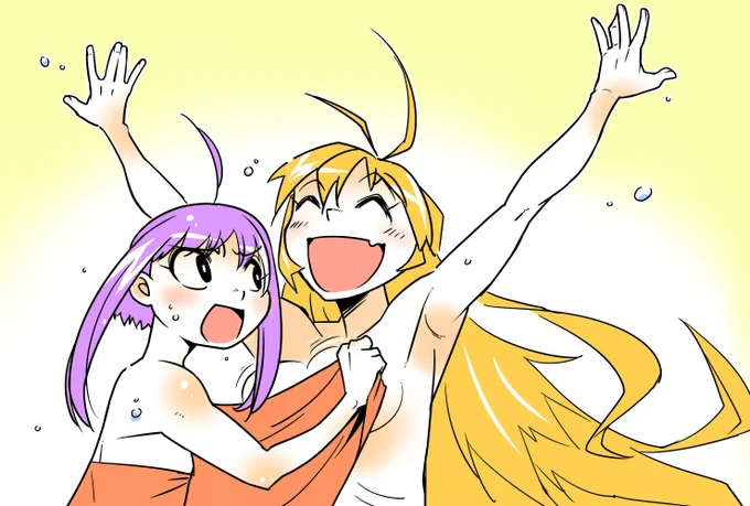 今日のボイロ風呂上りゆかりさん&マキさん#結月ゆかり #弦巻マキ 