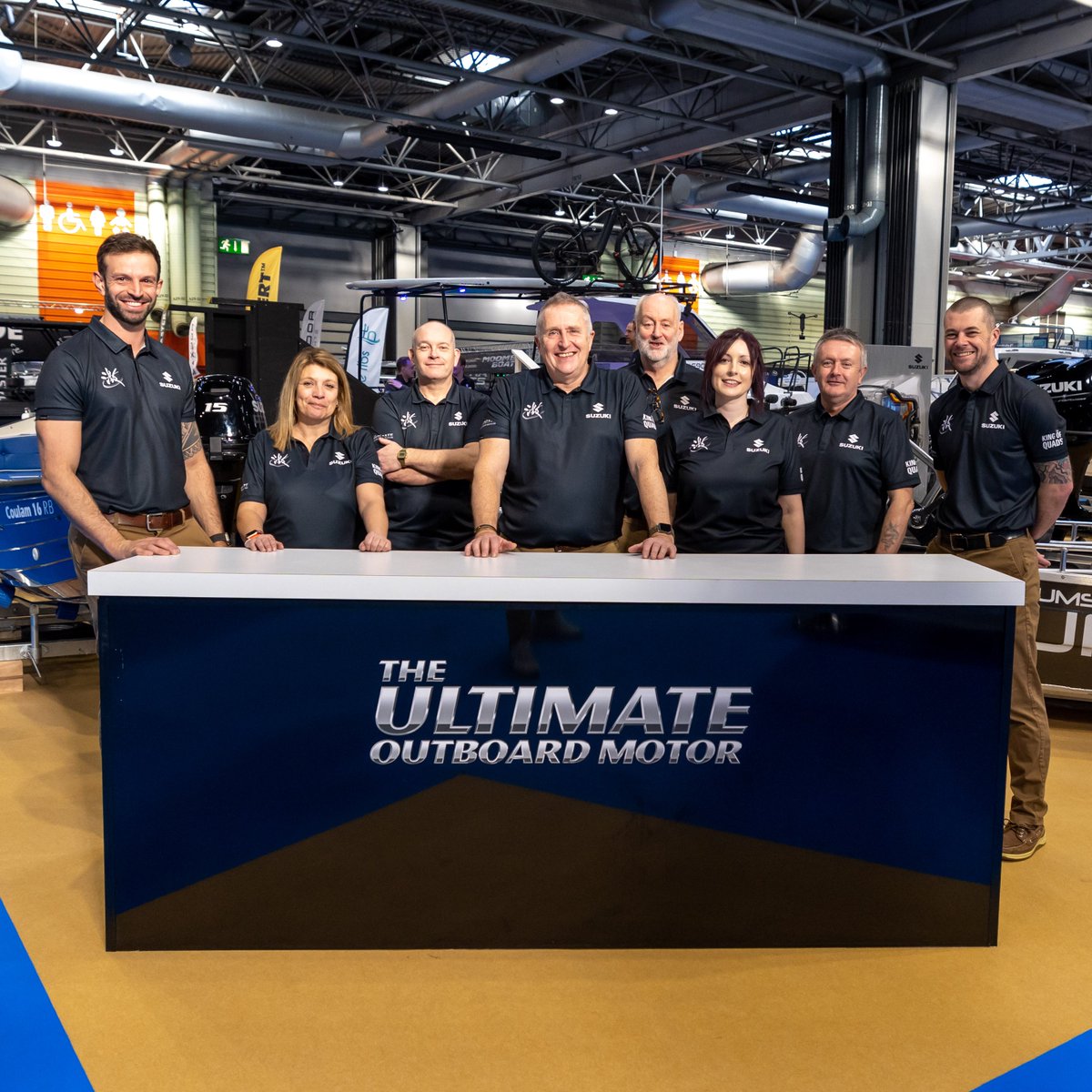 All set for the final day of @boatlifeevents Here's the team sporting their new show uniform polo shirts from OCEANR, which are all made from recycled plastic waste! ♻👍 #TheUltimateOutboardMotor #boatshows #sustainableclothing #akilofortheplanet #teamphoto #teamsuzuki