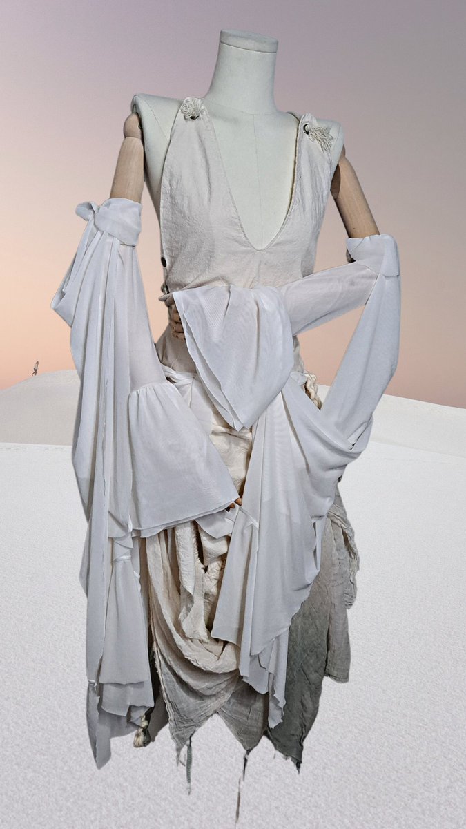 VoodooHippieGrl's tweet photo. I designed and made this wasteland couture formal by deconstructing  a few garments I dug out of my closet. It was fun, I think I'll do it again. Is it a vibe? #deconstructed #fashion #fashiondesigner #SustainableFashion #upcycled #Dystopia #wasteland #WastedLandApparel https://t.co/yRNl1mHF9i