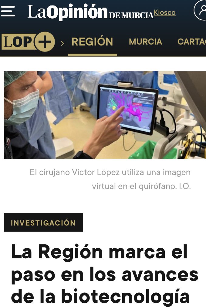 ramirez_cirugia's tweet photo. La Arrixaca LIDERA I+D+i quirúrgica de 3D. Enhorabuena Victor!! @AreaUnoArrixaca @IMIB_RMurcia @FFIS_CARM @Murciasalud @OTRI_UMU @aecirujanos   @infoRMurcia @FundacionSeneca @regiondemurcia https://t.co/J1Ebr3l72l
