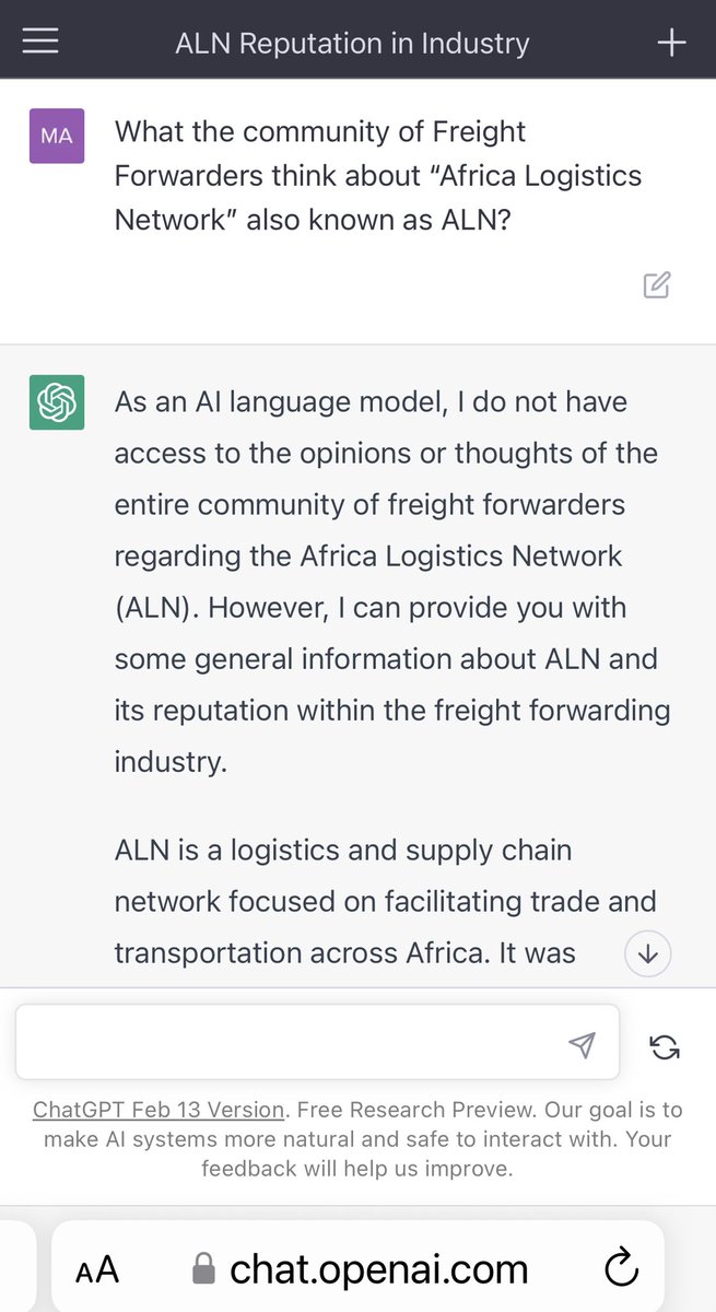 africa_logistic's tweet photo. #AI #Artificial #Intelligence, question &amp; answer about @africa_logistic (ALN) 😀 https://t.co/k0YUPblDxN