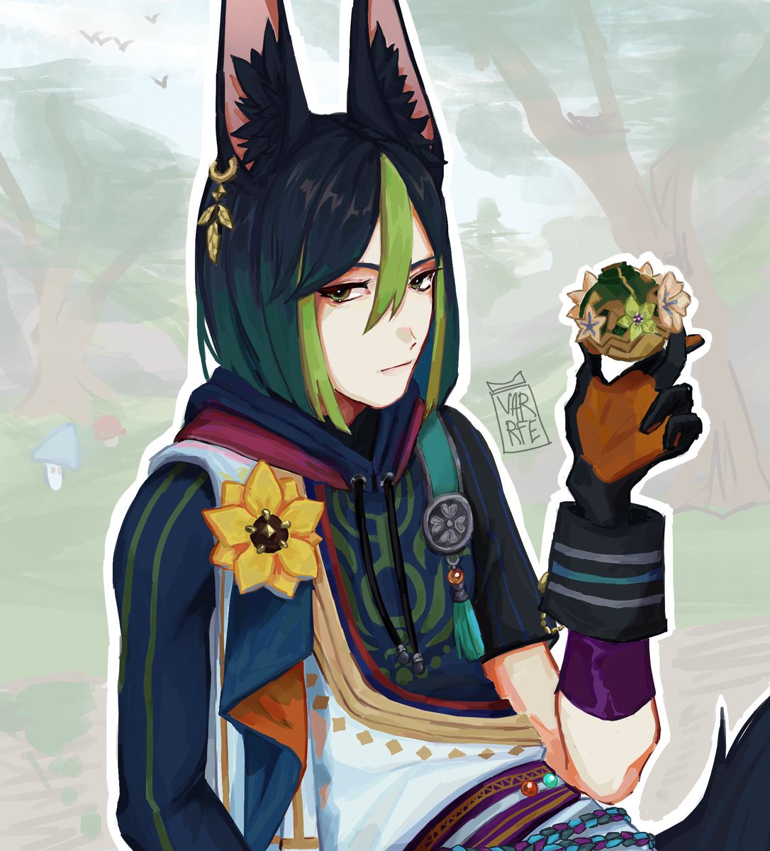 Varrrfe's tweet photo. Tighnari 
#art #fanart #GenshinImapct #Tighnari https://t.co/JpNDbw8WtE