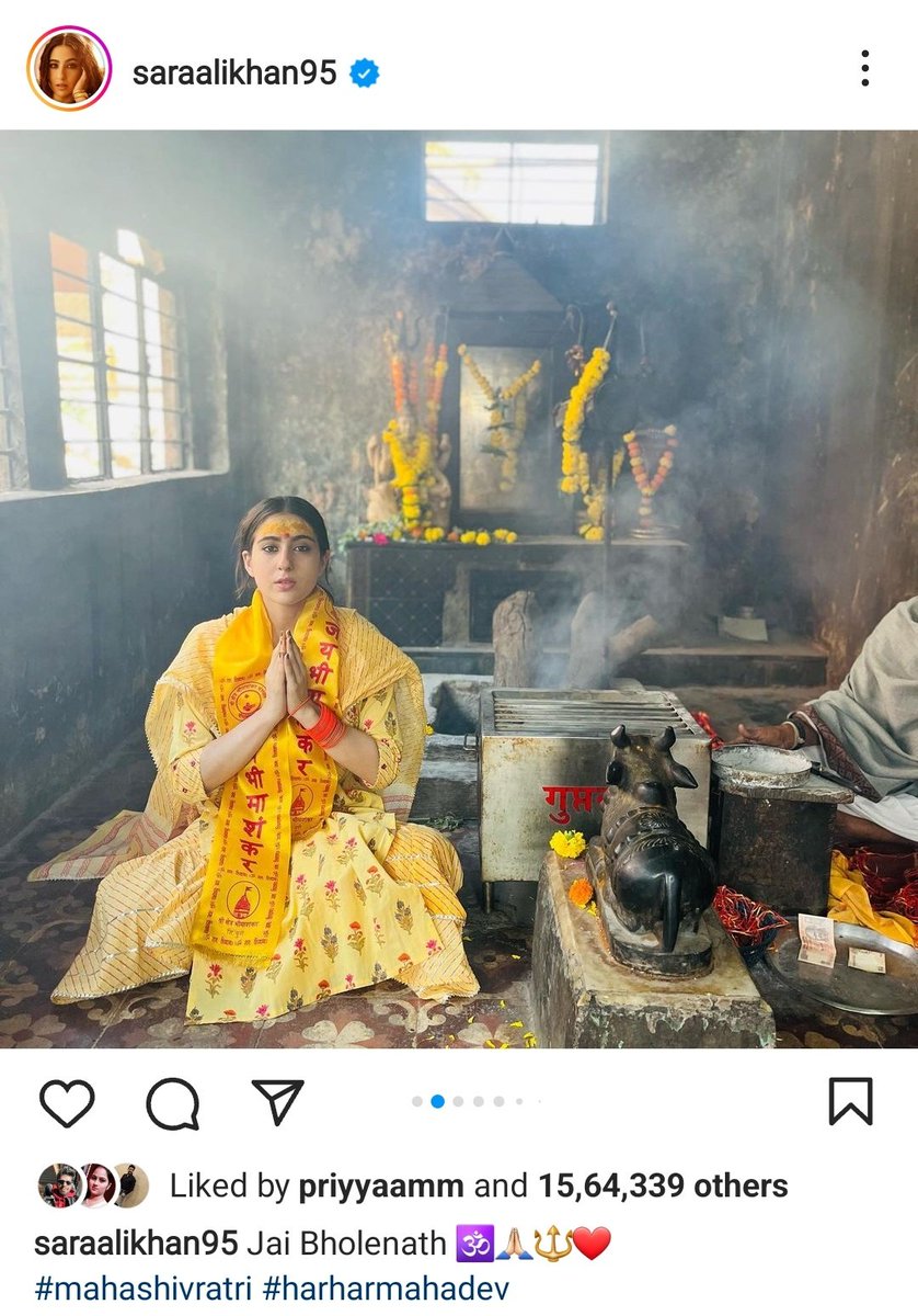 thakkar_sameet's tweet photo. Sara Ali Khan is geeting much love for her pic on Mahashivratri from peacefuls 🤲 https://t.co/O4dOje7ods