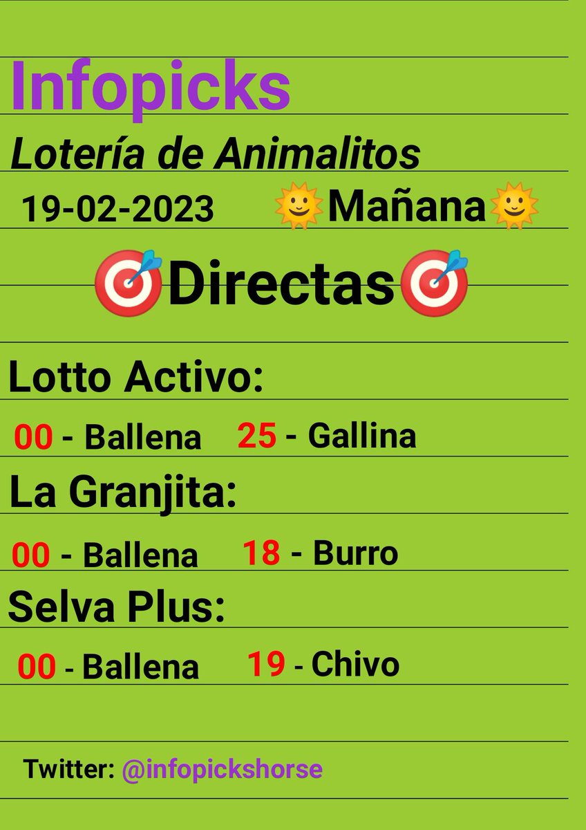 infopicks1960's tweet photo. 📍Animalitos 🇻🇪
19-02-2023
-
Esto es GRATIS!, sólo les pido su valioso RT para que mis Picks lleguen a más usuarios. Esa es la mejor publicidad.
-
#infopicks #LottoActivo #LaGranjita #chanceconanimalitos #loterias #loteriadeaninalitos #Animalitos #Venezuela https://t.co/DWdi2Tvb3v