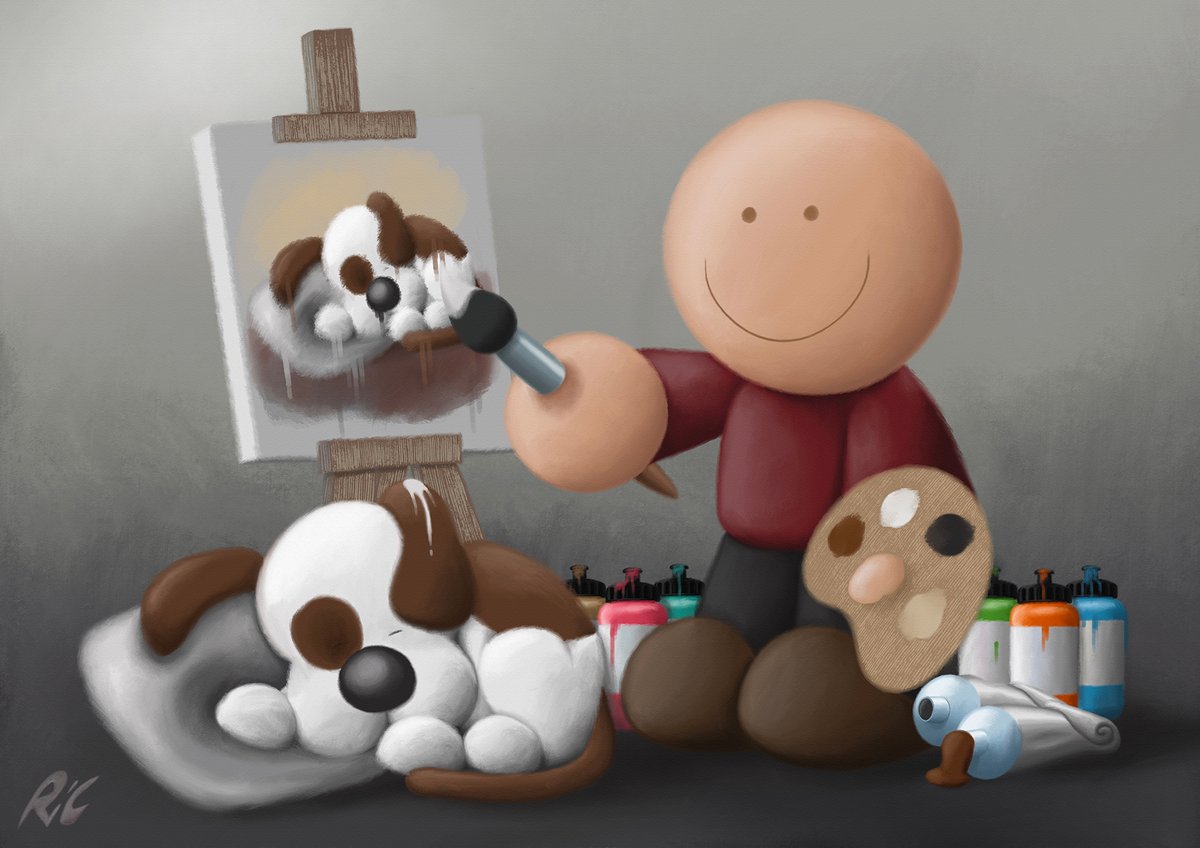 BuckleyArtist's tweet photo. Hi everyone, I hope you all had a nice Christmas and New Year, here's my latest painting, it's called 'Pawtrait' 

#painting #artist #dog #dogpainting #dogart #paintsplashes #cuteart #originalart #easel #creatingart #richardbuckleyartist #richardbuckley #art #funart #fun #joy https://t.co/yLWDO7GLXp