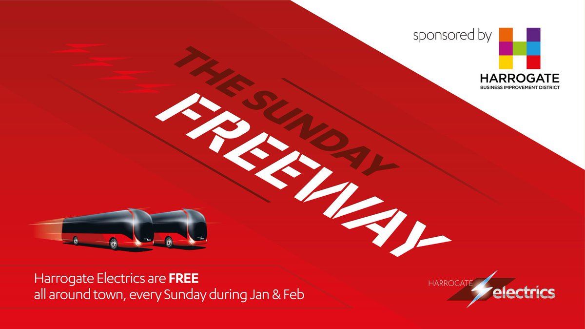 harrogatebus's tweet photo. ππ It's time for the award winning #SundayFreeway!
Our #HarrogateElectrics buses on 2, 3 & 6 are FREE every Sun until the end of Feb as we partner with @BidHarrogate to make it even easier to enjoy our town.
Find out more here π https://t.co/4plU5Va8cZ https://t.co/4DLs5qJ0Mm