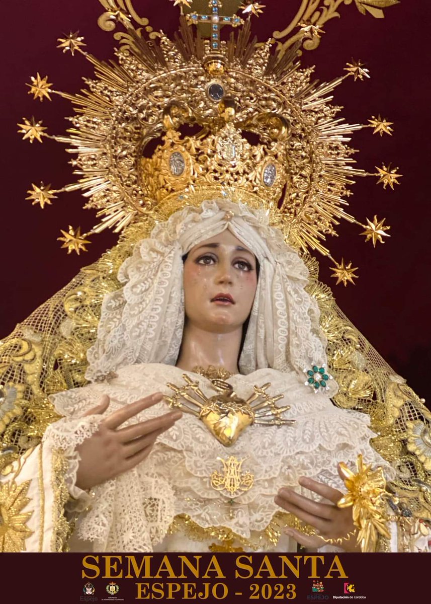 Cartel de la Semana Santa de Espejo 2023. 
Protagonizado por Ntra. Señora de los Dolores, titular de la Centenaria Hdad. y Cofradía de Ntro. Padre Jesús Nazareno y Ntra. Señora de los Dolores.
Montaje del cartel: D. Antonio Blanco. Fotografía: Dña. Marta Sánchez.
