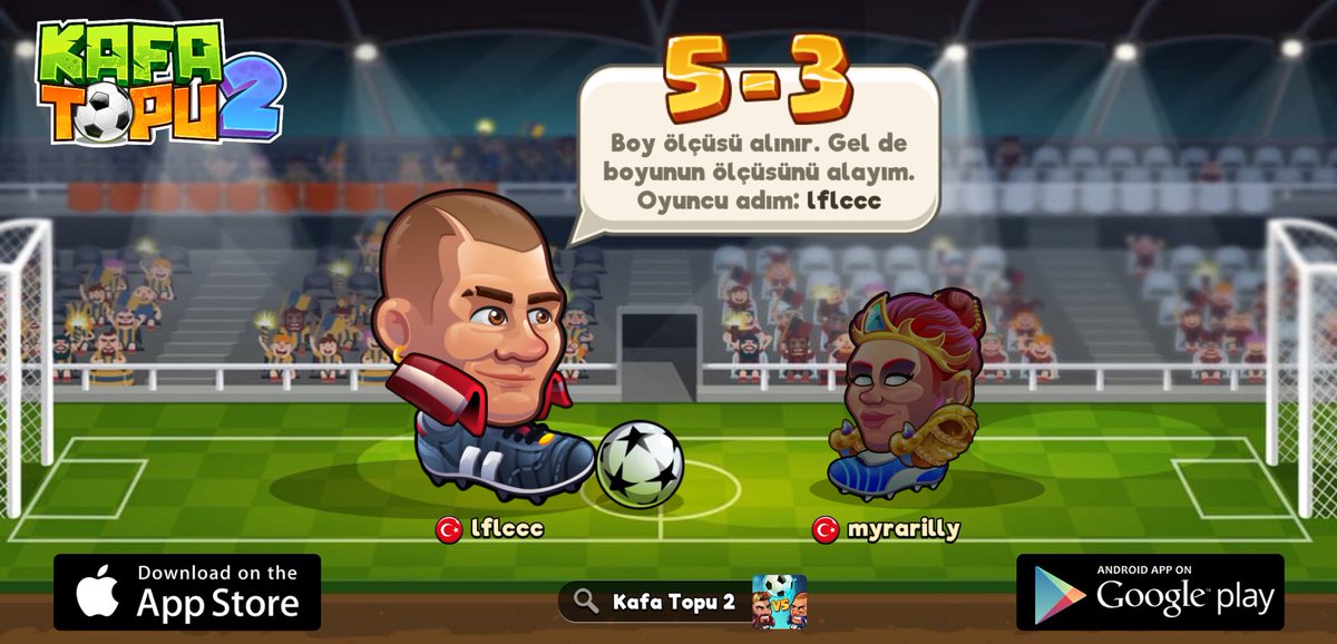 Kafa Topu 2'de rakip arıyorum. Oyuncu adım 'lflccc'. Gelin maç yapalım! İndirmek için > app.adjust.com/7lb0aee_oovl5up #kafatopu2 @HB2Officiallrkxldldkmmsldlfldldldldkfldldd