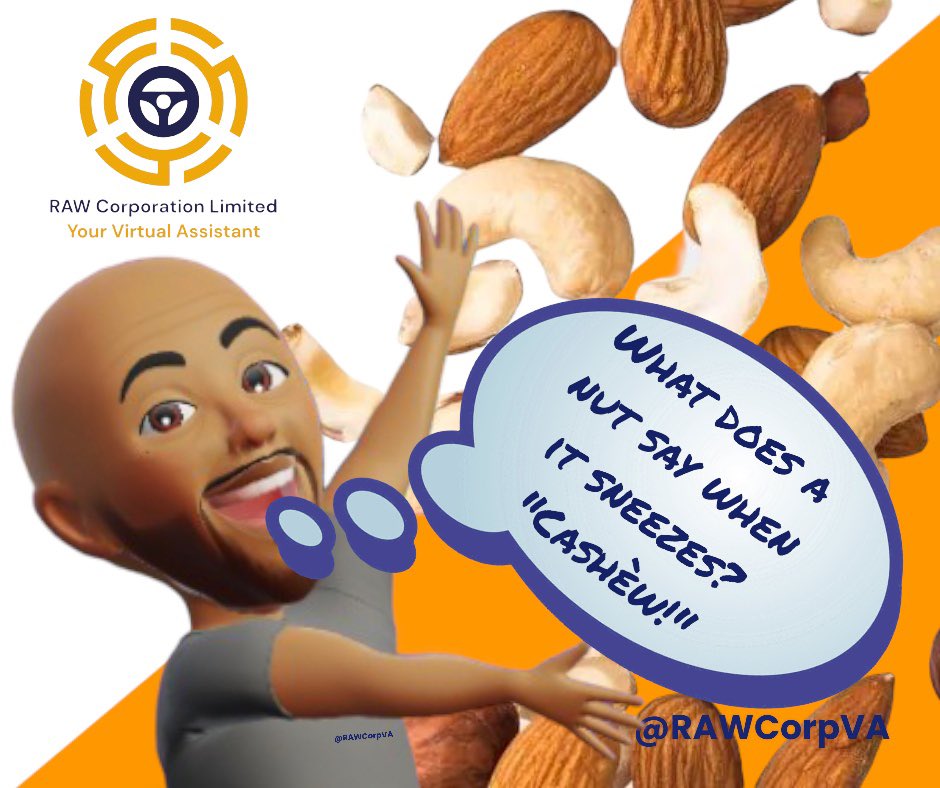 RAWCorpVA's tweet photo. A Sunday chuckle.
What does a nut say when it sneezes?

Cashew! https://t.co/sGA7Mag1ac