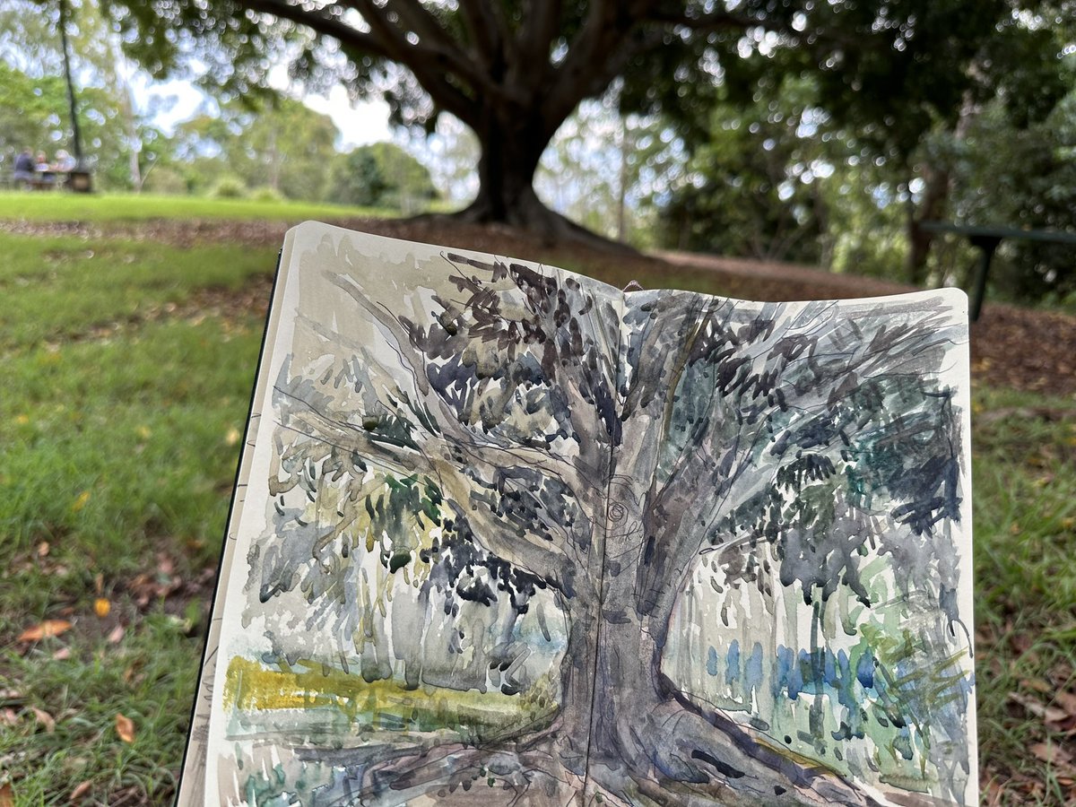 ChrisPorterArt's tweet photo. #studentledlearning is when the smallest member of the group in today’s #StepAway class bemoans drawing not painting. Easy. Class set of paints in car, adjustment of lesson. Everybody (including me) happy. Art shouldn’t be a struggle. https://t.co/J6jIxtXOqx