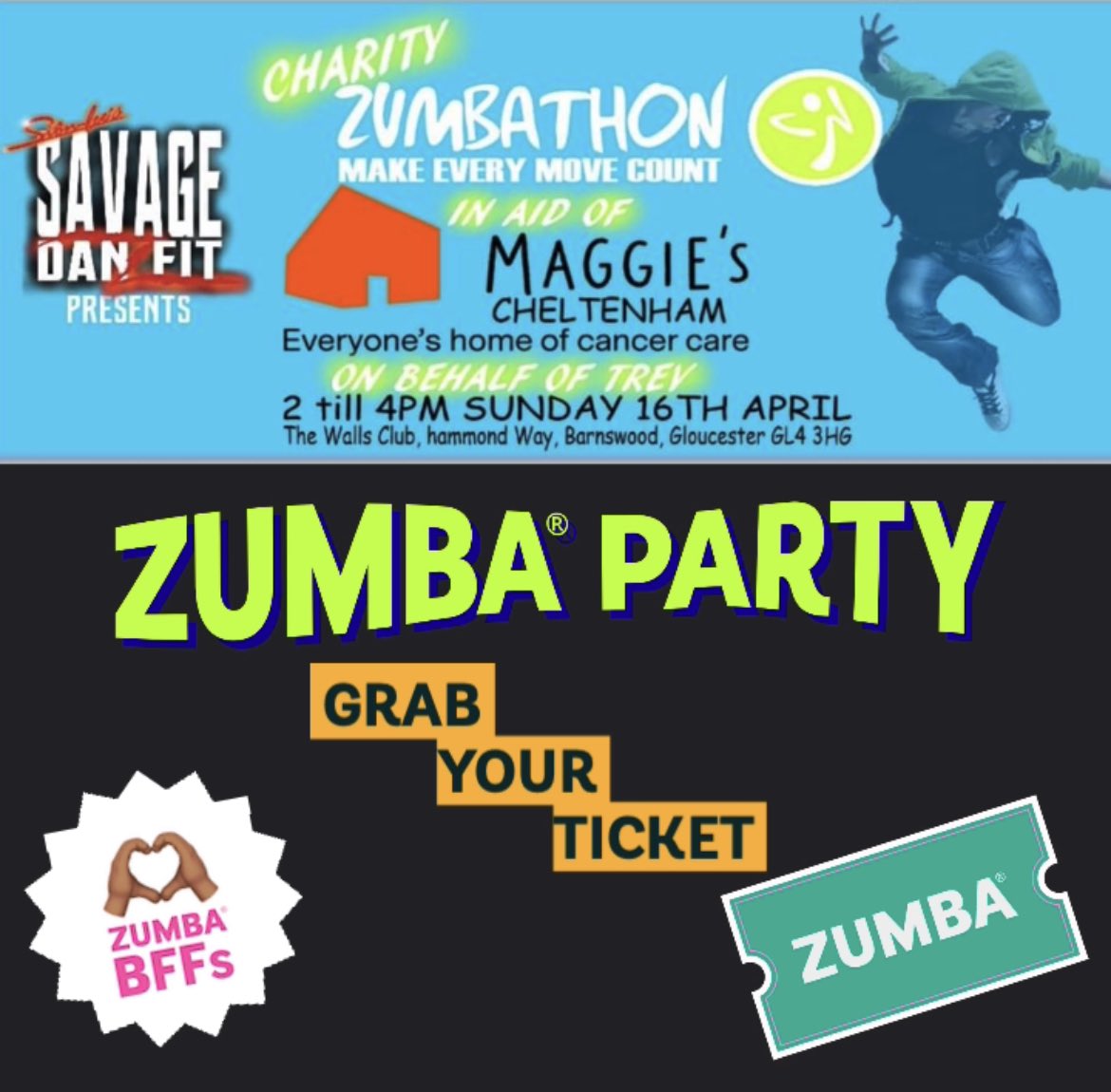 Jen_M0nt's tweet photo. 🚨Right Zumba peeps lets shake some booty 🍑 &amp; raise funds @maggieschelt who are looking after our  amazing Zumba Instructor Trev. Grab Tickets
https://t.co/pfkO9GDT7L
Or Donate at https://t.co/o6PpSozloy
#JustGiving #zumbathon #goodcause #bootyshaking #ZIN #zumba #cometogether https://t.co/3cW1xiKBxQ