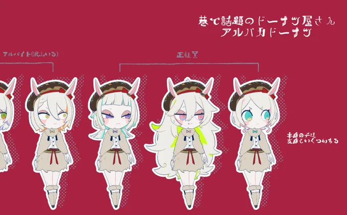 絵文字を指定してもらってキャラデザするやつ『』で描かせていただきました、ありがとうございます〜!楽しくて設定色々つけてしまった。 