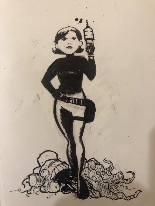Getting messy with inks. 