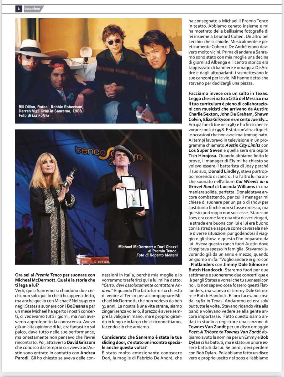 AbSpaghetti's tweet photo. My interview to #RafaelBernardoGayol who shares with the #BuscaderoMagazine readers of this month what meant playing for #LeonardCohen and many others https://t.co/o4uhnPfipj