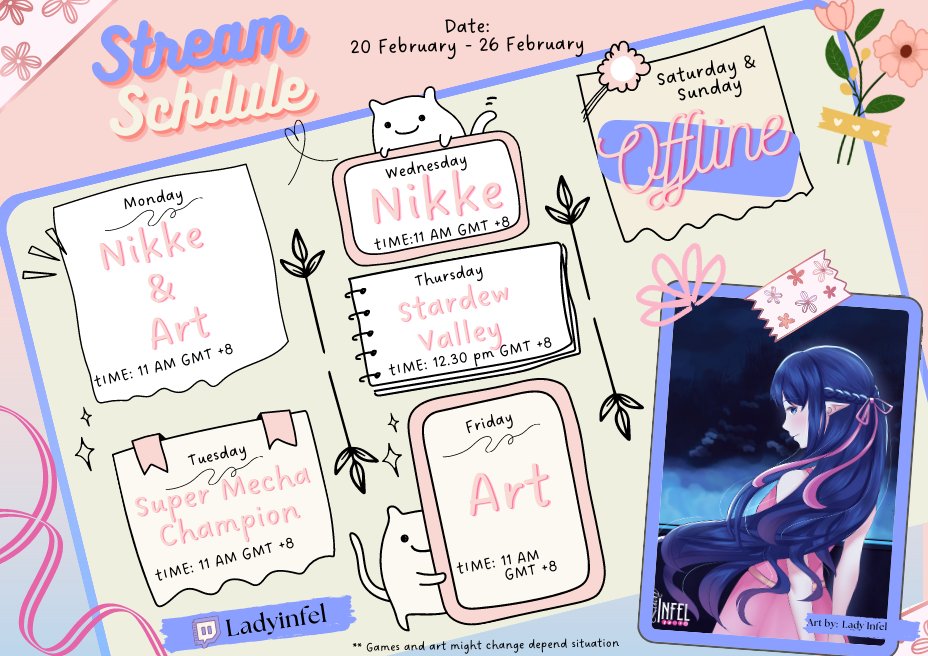 alteainfel's tweet photo. ayooo! its rare stuffs but ayyyy~
stream schedule 20 Feb - 26 Feb~ https://t.co/Hlmonr5oSB