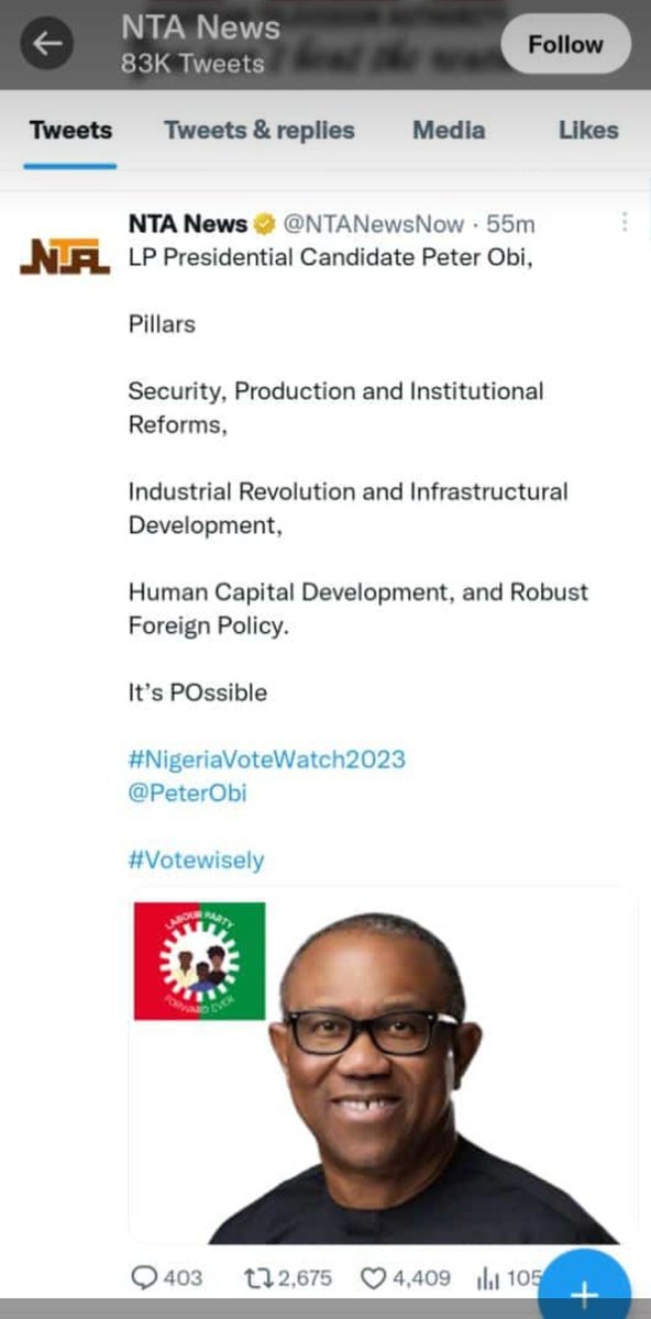 novieverest's tweet photo. Let us help NTA to repost their tweet about Peter Obi.

We are people of good memory. https://t.co/IgoTw0s8JN
