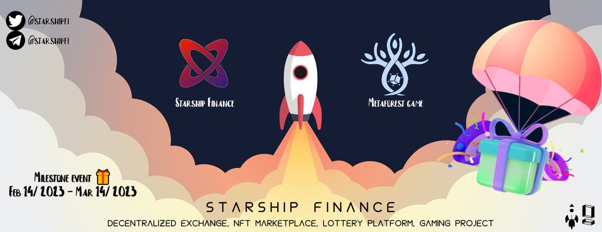 STARSHIP FINANCE 🚀 Mint is LIVE (Phase3) 🔥 (@starshipfi) on Twitter photo Starship Finance x <a href="/MetaForestGame/">Metaforest Game | Genesis Game</a> partnership
🎁 1 Metaforest NFT
Join event ::
app.quest3.xyz/quest/73993091…
Join Milestone event ::
app.quest3.xyz/event/73996249…
#starshipfinance #Quest3 #cryptolottery_s #milestone_event #NFTGiveaways #AptosEcosystem #Giveaway #DeFi #Web3 #BSCGems Starship Finance x <a href="/MetaForestGame/">Metaforest Game | Genesis Game</a> partnership
🎁 1 Metaforest NFT
Join event ::
app.quest3.xyz/quest/73993091…
Join Milestone event ::
app.quest3.xyz/event/73996249…
#starshipfinance #Quest3 #cryptolottery_s #milestone_event #NFTGiveaways #AptosEcosystem #Giveaway #DeFi #Web3 #BSCGems