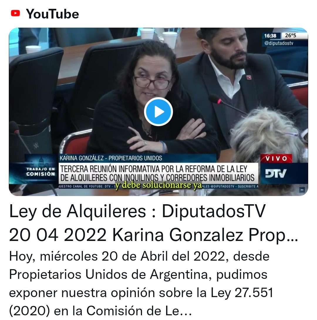 depropietarios1's tweet image. Dejamos claro en los 5 minutos que nos apuraron en comisiones en el congreso. @alejandrocacace @juntoscambioar @DiputadosAR @JMilei @UsurpadosArgent @Prpietariosein1 @lavozdelosotros @baratoeldolar @PatoBullrich
youtu.be/wgPa5yTaTcA
