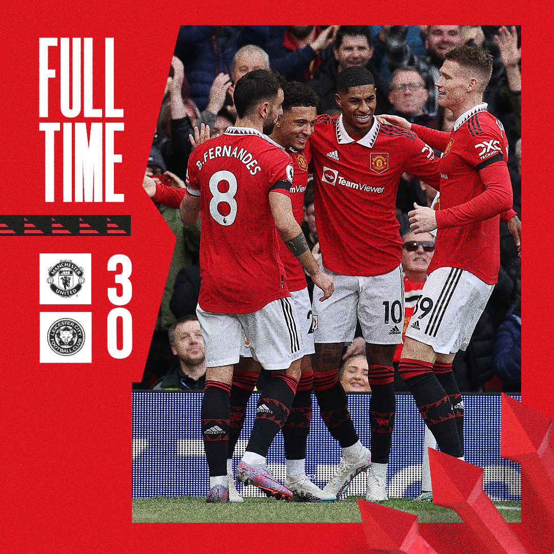 ManUtd's tweet photo. Three goals = three points! 😍✔️

#MUFC || #MUNLEI