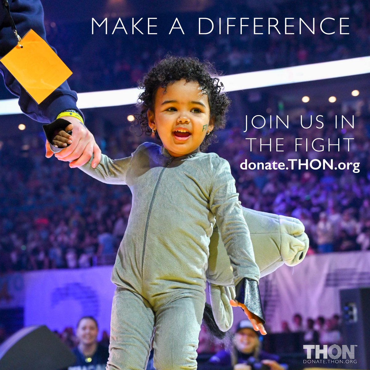 THON's tweet photo. There is one hour left to contribute to the total for THON 2023! Take action and donate now. Any donation, large or small, has a lasting impact on the lives of our families! https://t.co/vy1lp9COf8